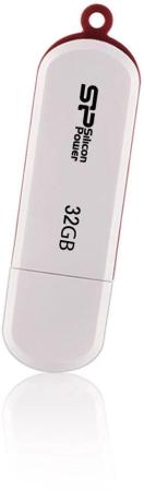 USB Flash Silicon-Power LuxMini 320 32GB (белый/красный) [SP032GBUF2320V1W]
