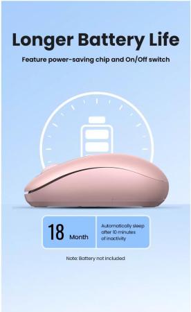 Мыши Ugreen MU105 90686 (розовый) [90686]