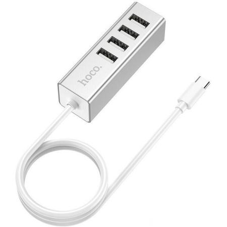 USB-хабы и док-станции Hoco HB1 (серебристый)
