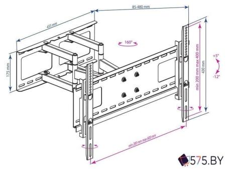 Кронштейны Kromax ATLANTIS-80 (черный)