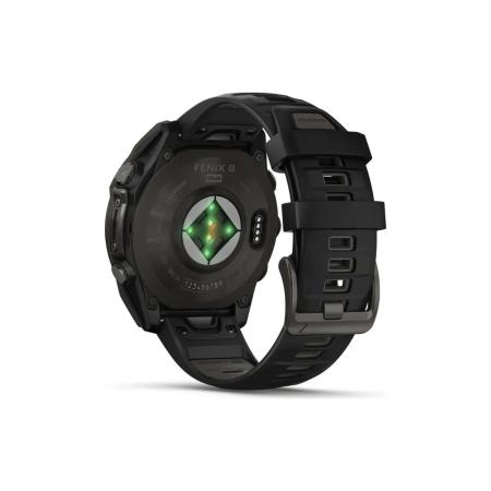 Умные часы и браслеты Garmin Fenix 8 Solar, Sapphire 51мм (титановый угольно-серый с DLC-покрытием и черным ремешком) [010-02907-11]