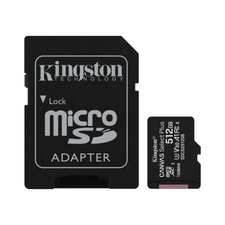 Карты памяти Kingston Canvas Select Plus microSDXC 512GB (с адаптером) [SDCS2/512GB, 740617298727]