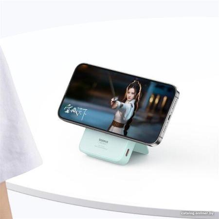 Портативные зарядные устройства Baseus MagPro Magnetic Bracket Wireless Fast-Charging Power Bank 20W 5000mAh (мятный) [P10064101333-00, 6932172647087]