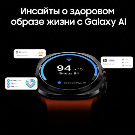 Умные часы и браслеты Samsung Galaxy Watch Ultra 47 мм LTE (черный титан) [SM-L705FDAACAU]