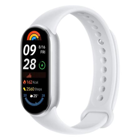 Умные часы и браслеты Xiaomi Smart Band 9 (серебристый, со светло-серым силиконовым ремешком, международная версия) [BHR8340GL]