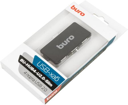 USB-хабы и док-станции Buro BU-HUB4-U2.0-Slim [389734]