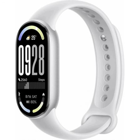 Умные часы и браслеты Xiaomi Smart Band 10 M2459B1 (серебристый, с белым силиконовым ремешком, международная версия) [BHR07PSGL]