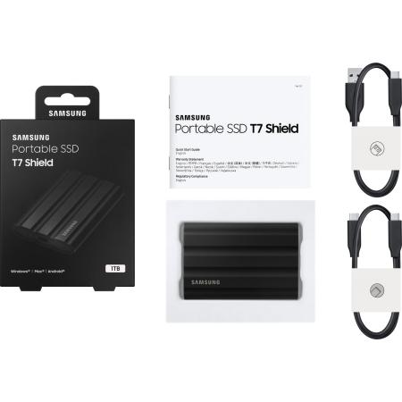 Внешние накопители Samsung T7 Shield 1TB (черный) [MU-PE1T0S/WW, MU-PE1T0S/EU]