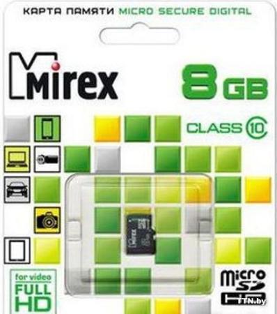 Карты памяти Mirex microSDHC (Class 10) 8GB (13612-MC10SD08) [13612-MC10SD08]