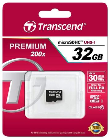Карты памяти Transcend microSDHC Class 10 32 Гб (TS32GUSDC10) Карты памяти Transcend microSDHC Class 10 32 Гб (TS32GUSDC10)