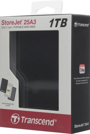 Внешние накопители Transcend StoreJet 25A3 1TB Black (TS1TSJ25A3K)