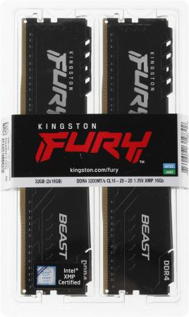 Оперативная память Kingston FURY Beast 2x16GB DDR4 PC4-25600 KF432C16BBK2/32 [KF432C16BBK2/32]