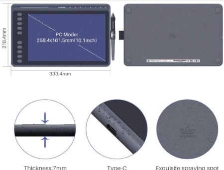 Графические планшеты Huion HS611 (серый космос)