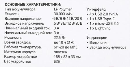 Портативные зарядные устройства Digma DGP-30000-4U [1203563]