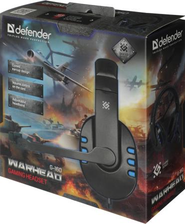 Наушники и гарнитуры Defender Warhead G-160 (черный/синий) [64118]