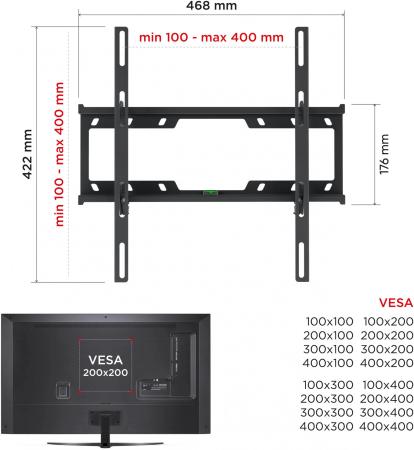 Кронштейны Holder LCD-T4624 (черный) [LCD-T4624-B]