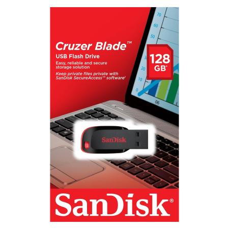 USB Flash SanDisk Cruzer Blade Black 128GB (SDCZ50-128G-B35)