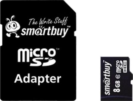 Карты памяти SmartBuy microSDHC (Class 10) 8 Гб + SD адаптер (SB8GBSDCL10-01)