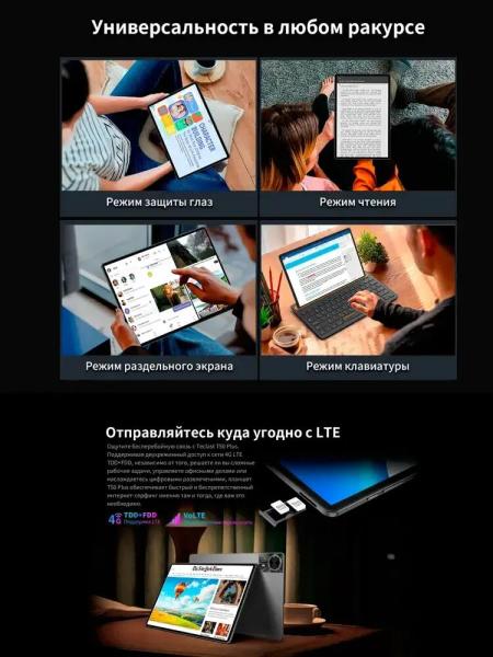Планшеты Teclast T50 Plus LTE 6GB/256GB (серый)