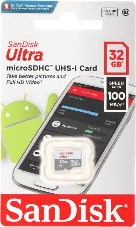 Карты памяти SanDisk Ultra microSDHC SDSQUNR-032G-GN3MN 32GB [SDSQUNR-032G-GN3MN]
