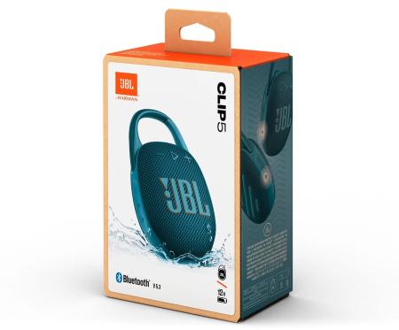 Беспроводные и портативные колонки JBL Clip 5 (темно-синий) [JBLCLIP5BLU, 1200130010187]