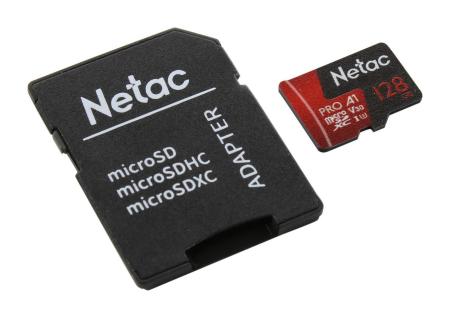 Карты памяти Netac P500 Extreme Pro 128GB NT02P500PRO-128G-R + адаптер [NT02P500PRO-128G-R]