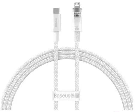 Кабели, адаптеры, разветвители Baseus Explorer Series Fast Charging Cable with Smart Temperature Control 20W USB Type-C - Lightning (2 м, белый) [CATS010302]