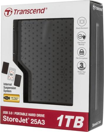 Внешние накопители Transcend StoreJet 25A3 1TB Black (TS1TSJ25A3K)