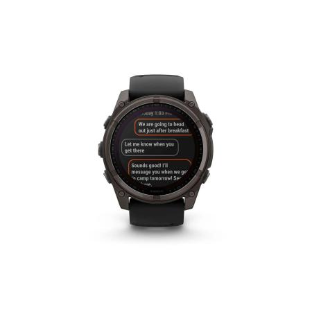 Умные часы и браслеты Garmin Fenix 8 Solar, Sapphire 51мм (титановый угольно-серый с DLC-покрытием и черным ремешком) [010-02907-11]