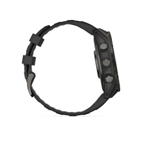 Умные часы и браслеты Garmin Fenix 8 Sapphire, Titanium 47мм (угольно-черный DLC, пепельно-черный силиконовый ремешок) [010-02904-21]