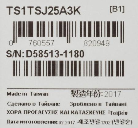 Внешние накопители Transcend StoreJet 25A3 1TB Black (TS1TSJ25A3K)