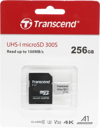 Карты памяти Transcend microSDXC 300S 256GB (с адаптером) [TS256GUSD300S-A]