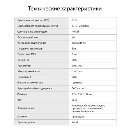 Беспроводные и портативные колонки Digma D-PS1505 [1793622]
