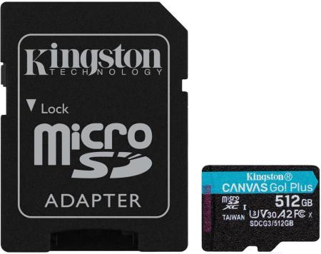 Карты памяти Kingston Canvas Go! Plus microSDXC 512GB (с адаптером) [SDCG3/512GB]