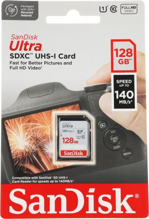 Карты памяти SanDisk Ultra SDXC SDSDUNB-128G-GN6IN 128GB [SDSDUNB-128G-GN6IN]
