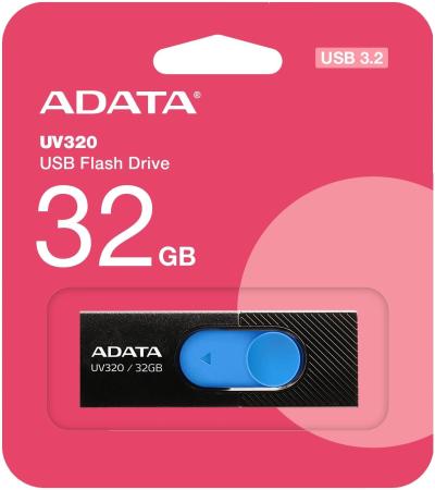 USB Flash ADATA UV320 32GB (черный/голубой) [AUV320-32G-RBKBL]