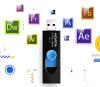 USB Flash ADATA UV320 128GB (черный/голубой) [AUV320-128G-RBKBL]