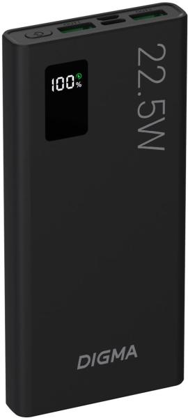 Портативные зарядные устройства Digma DGPF10A 10000mAh (черный) [DGPF10A22PBK, 1928758]