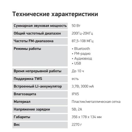 Беспроводные и портативные колонки Digma D-PS1530 [D-PS1530, 1690619, 4630143116052]