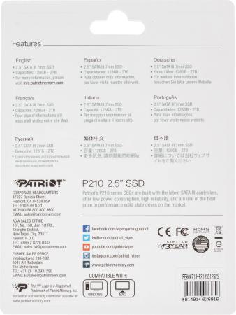 SSD Patriot P210 512GB P210S512G25 [P210S512G25]