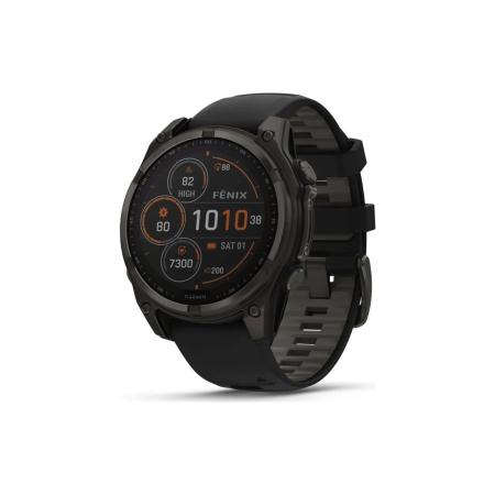 Умные часы и браслеты Garmin Fenix 8 Solar, Sapphire 51мм (титановый угольно-серый с DLC-покрытием и черным ремешком) [010-02907-11]