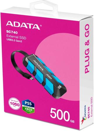 Внешние накопители ADATA SC740 500GB SC740-500G-CBU [SC740-500G-CBU, 4711085949851]