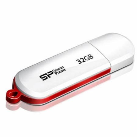 USB Flash Silicon-Power LuxMini 320 32GB (белый/красный) [SP032GBUF2320V1W]
