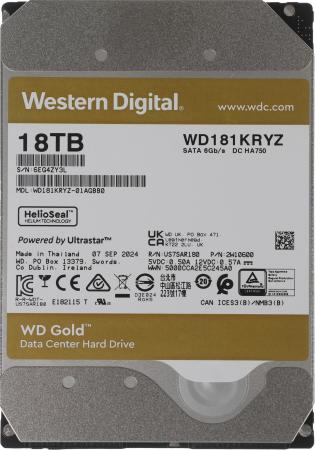 Жесткие диски WD Gold 18TB WD181KRYZ [WD181KRYZ]
