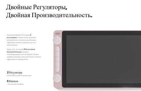 Графические планшеты Huion Kamvas 13 Gen 3 (розовый)