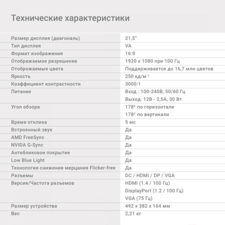 Мониторы Digma Progress 22A501F [1895755, DM22VB01]