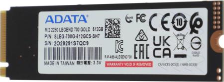 SSD ADATA Legend 700 Gold 512GB SLEG-700G-512GCS-SH7 [SLEG-700G-512GCS-SH7]