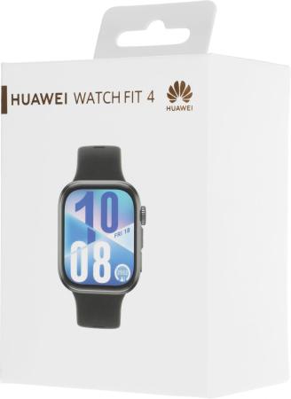 Умные часы и браслеты Huawei Watch FIT 4 (черный, с черным силиконовым ремешком, международная версия) [55020FAP, 6942103155277]
