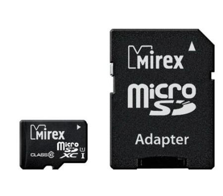 Карты памяти Mirex microSDXC UHS-I (Class 10) 128GB + адаптер [13613-AD10S128] [13613-AD10S128]