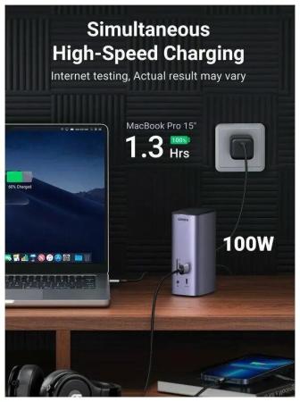 USB-хабы и док-станции Ugreen USB C Triple Display Docking Station 12-in-1 90325 [90325]